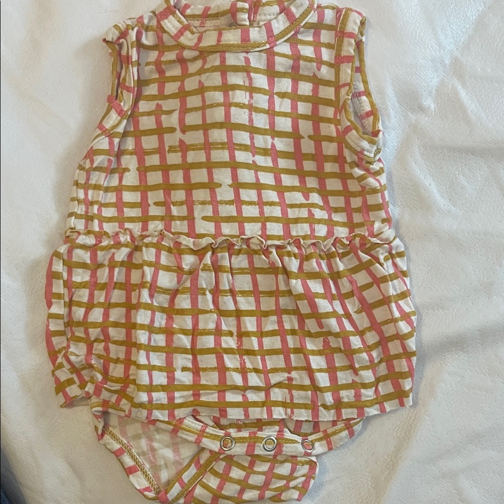 By Spearmint Love Plaid Sleeveless Baby Romper